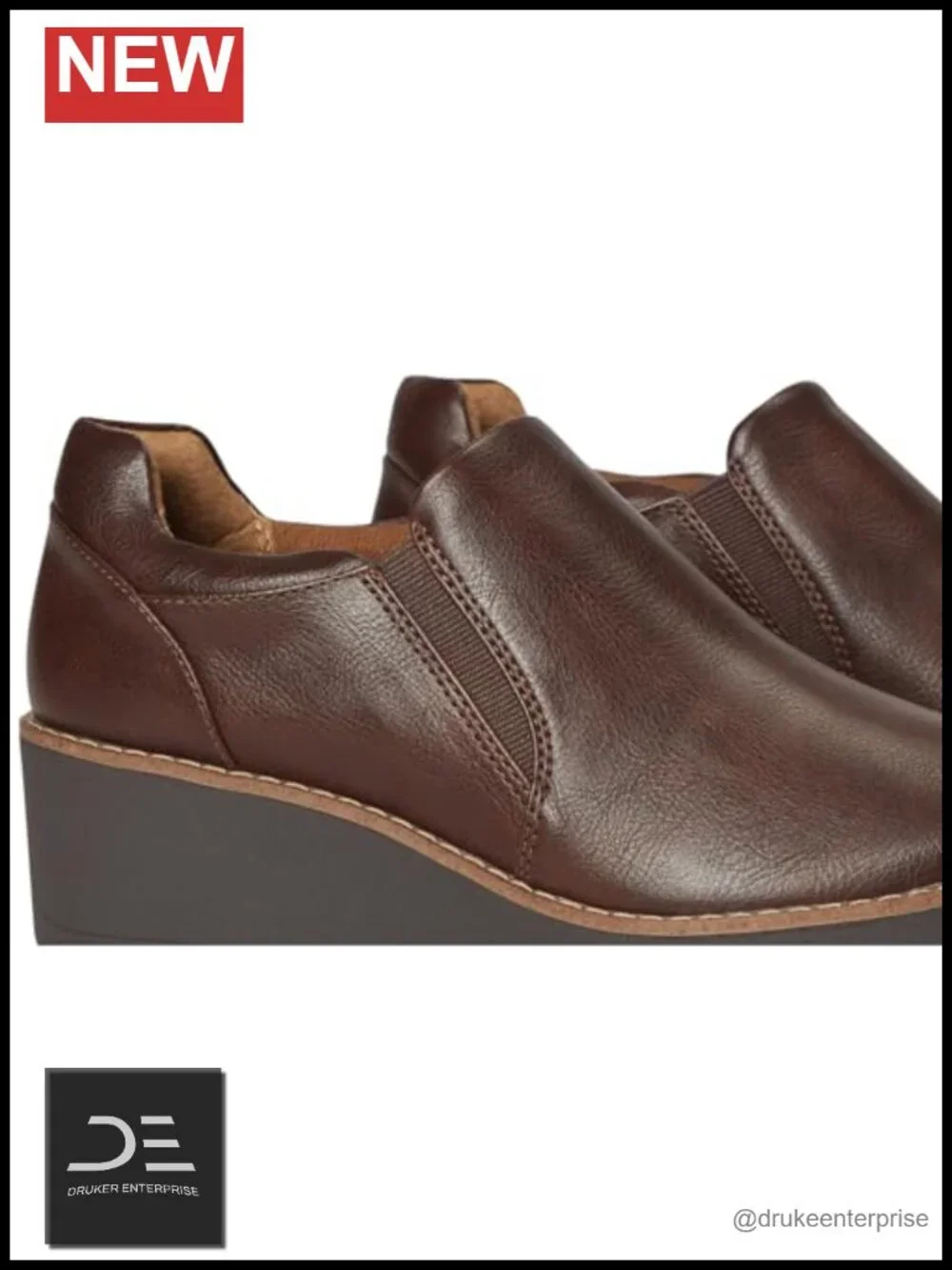 Womens Microfiber Flats with Wedge Heel - Comfort Cushion Sock